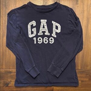 GAP Blue Long Sleeve Tee with Iconic Logo